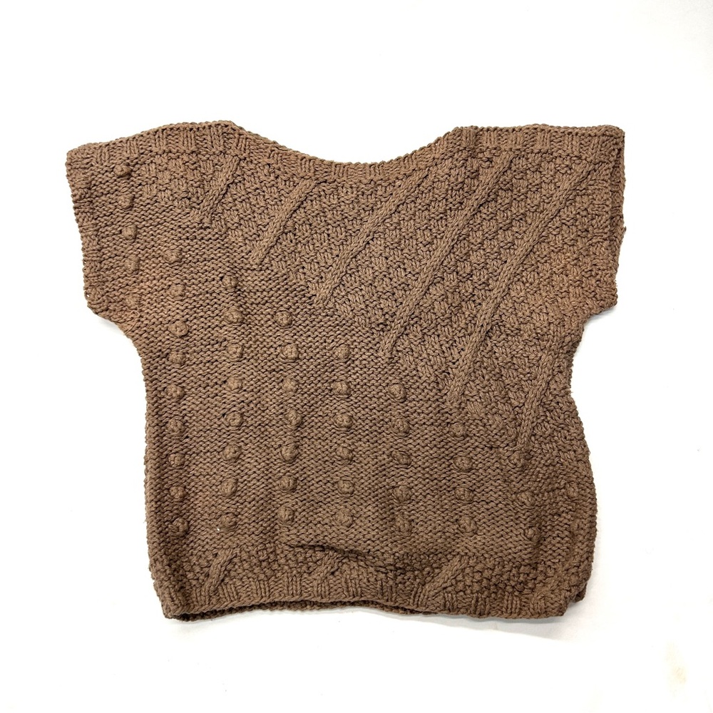 5/$25 Vintage 80s Jennifer Reed Knitted By Hand Brown Knit Sweater Vest